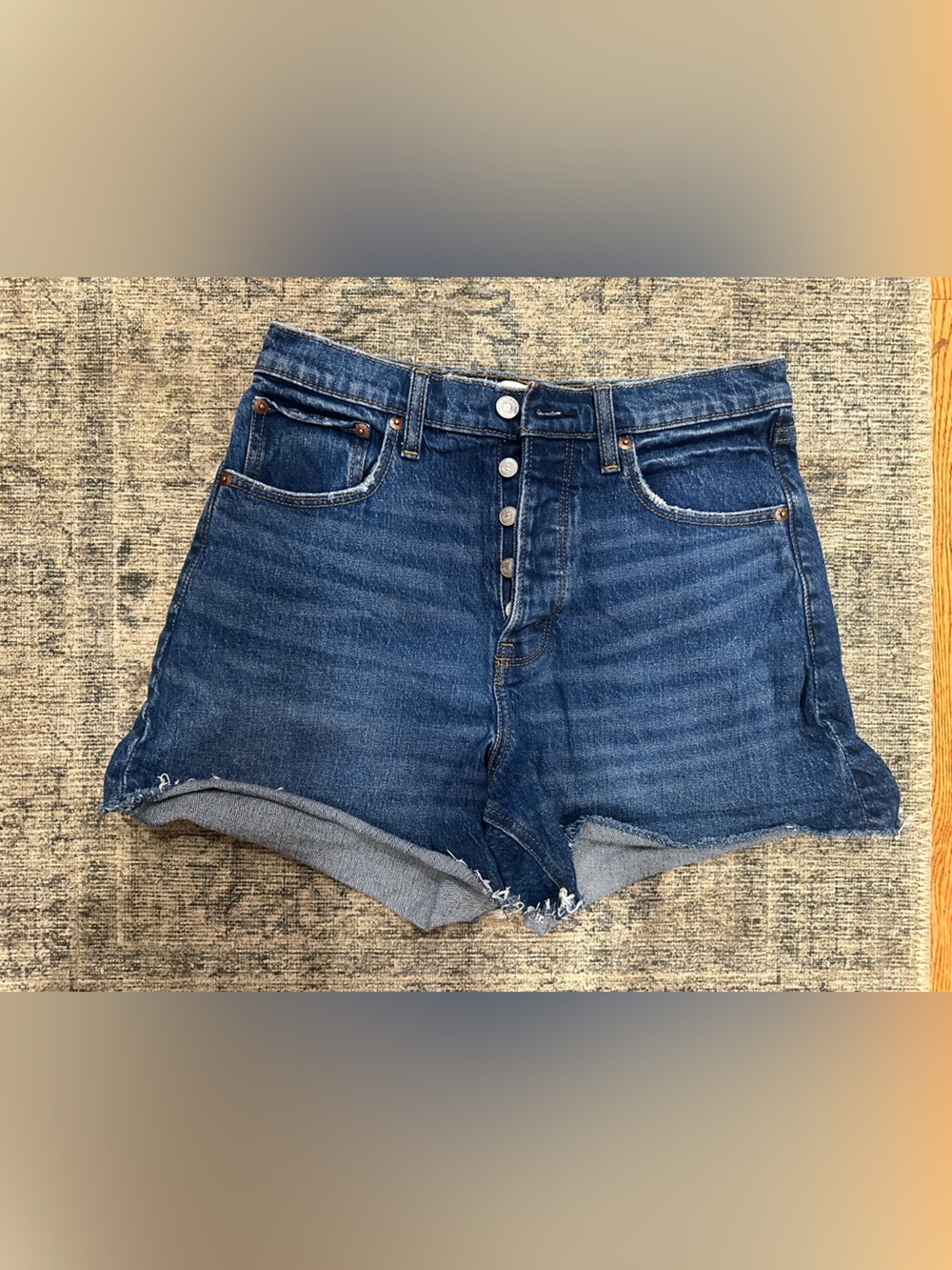 Abercrombie & Fitch Dad Button-Fly Denim Shorts